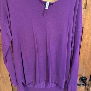 V neck dark purple sweater